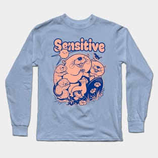 sensitive - blue/peach Long Sleeve T-Shirt